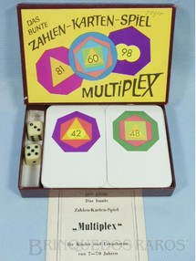 1. Brinquedos antigos - J.Ch.Mellinger Verlag - Jogo de dados e cartas Multiplex com Manual em Alemão Década de 1970