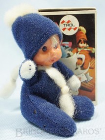 Brinquedos Antigos - Trol - Fofolete com olhos de plástico 6,00 Cm de altura Azul escuro Década de 1970