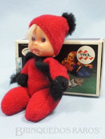 Brinquedos Antigos - Trol - Fofolete com olhos de plástico 6,00 Cm de altura Vermelha Década de 1970