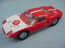 Brinquedos Antigos - Estrela - Ford GT vermelho com frente branca Chassi de latão Década de 1967