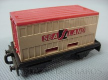 Brinquedos Antigos - Matchbox - Flat Car whit Sea Land Container Superfast