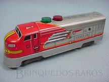 1. Brinquedos antigos - Nomura Toys - Locomotiva diesel Santa Fé com luzes no teto Década de 1960