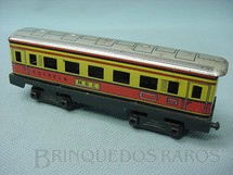 1. Brinquedos antigos - Estrela - Carro de Passageiros M.B.E. Ferrorama vermelho Década de 1960