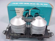 Brinquedos Antigos - Marklin - Vagão transporte de pó de carvão com dois eixos Braunkohlenstaub decoração pintada Década de 1960