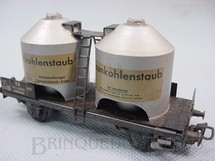 Brinquedos Antigos - Marklin - Vagão transporte de pó de carvão com dois eixos Braunkohlenstaub decoração em decalcomania Década de 1960