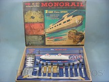 1. Brinquedos antigos - Wham O Mfg. Co. - Conjunto completo de transporte monotrilho X-20 Electric Monorail Ano 1962