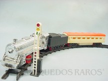 Brinquedos Antigos - Estrela - Expresso Fumacinha Conjunto com Locomotiva a vapor Carro de Passageiros sinal e trilhos Ano 1975