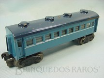 1. Brinquedos antigos - Sakai - Carro de Passageiros com 4 eixos Azul Década de 1950