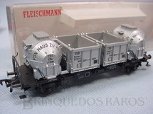 1. Brinquedos antigos - Fleischmann - Vagão prancha com containers siderúrgicos DB Década de 1970