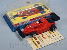 Brinquedos Antigos - Estrela - Ferrari T-4 Fórmula 1 Allan Prost Aerofólios pretos com Caixa plástica e Decais originais Década de 1980