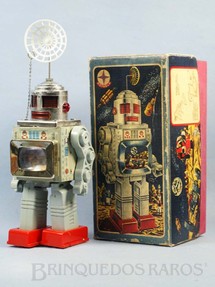 Brinquedos Antigos - Estrela - Robot com TV no peito de lata e plástico Brazilian Robot 28,00 cm de altura Ano 1970