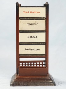 Brinquedos Antigos - Marklin - Sinalizador com Placas de origem e destino 14,00 cm de altura Torino Roma Década de 1920