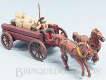 1. Brinquedos antigos - Casablanca e Gulliver - Carroça aberta com dois cavalos numerados 178 e 179 Rodas numeradas 174 e 175 e Cowboy Carroceiro numerado 126 Acompanham 5 Sacos de Aniagem e 2 Barris Casablanca Primeira Série Ano 1965