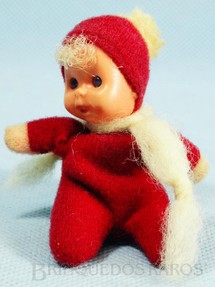 Brinquedos Antigos - Trol - Fofolete com olhos de plástico 6,00 Cm de altura Vermelha Década de 1970