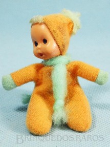 Brinquedos Antigos - Trol - Fofolete com olhos de plástico 6,00 Cm de altura Laranja Década de 1970