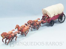 1. Brinquedos antigos - Casablanca e Gulliver - Carroça coberta com 6 cavalos e Cocheiro Cowboy Carroceiro numerado 126 Gulliver primeira série
Década de 1970