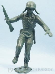 1. Brinquedos antigos - Plásticos Elsa - Soldado correndo com metralhadora 14,00 cm de altura Década de 1970 