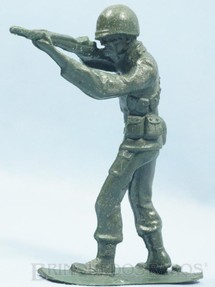 1. Brinquedos antigos - Plásticos Elsa - Soldado atirando com Fuzil 14,00 cm de altura Década de 1970 