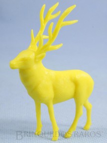 1. Brinquedos antigos - Casablanca e Gulliver - Alce de plástico amarelo Série Zoológico Década de 1970