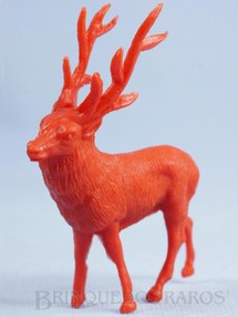 1. Brinquedos antigos - Casablanca e Gulliver - Alce de plástico vermelho Série Zoológico Década de 1970