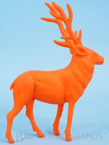 1. Brinquedos antigos - Casablanca e Gulliver - Alce de plástico laranja Série Zoológico Década de 1970