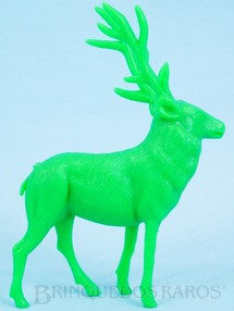 1. Brinquedos antigos - Casablanca e Gulliver - Alce de plástico verde Série Zoológico Década de 1970
