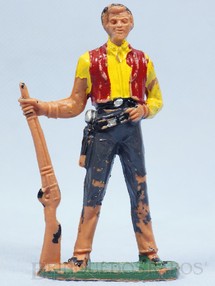 1. Brinquedos antigos - Casablanca e Gulliver - Cowboy de pé com rifle Personagem Ben Cartwright Série Fazenda Ponderossa Casablanca Década de 1960