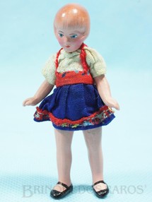 Brinquedos Antigos - Sem identificação - Boneca com 8,00 cm de altura Roupa de tecido Década de 1930