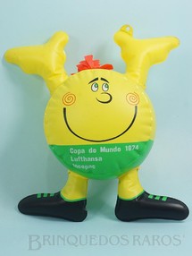 Brinquedos Antigos - Sem identificação - Boneco Inflável com 25,00 cm de altura Brinde Lufthansa Incopac Copa do Mundo de 1974