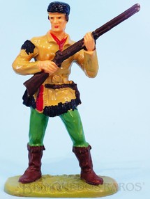 1. Brinquedos antigos - Elastolin - Caçador de pé com rifle Matriz da Figura de David Crocket Casablanca numerado 112 pintura original Década de 1990




