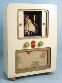 1. Brinquedos antigos - Estrela - Caixa de música Radiotelevisão com Bailarina que dança ao se abrir as portas centrais Melodia La Cucaracha 26,00 cm de altura Ano 1954