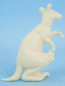 1. Brinquedos antigos - Casablanca e Gulliver - Canguru de plástico branco Série Zoológico década de 1970