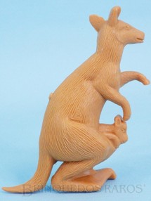 1. Brinquedos antigos - Casablanca e Gulliver - Cangurú de plástico bege Série Zoológico Década de 1970