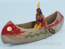 1. Brinquedos antigos - Casablanca e Gulliver - Canoa com índio remando Série Acampamento Apache