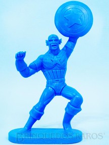 Brinquedos Antigos - Casablanca e Gulliver - Capitão América de plástico azul Escudo fixo Década de 1980