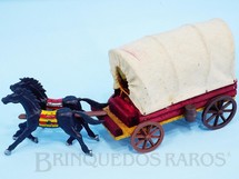 1. Brinquedos antigos - Comanche - Carroça Coberta com dois Cavalos índios fabricados pela Casablanca Década de 1960 RESERVED***JF***