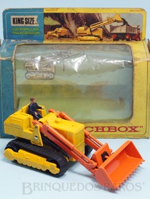 1. Brinquedos antigos - Matchbox - Trator Caterpillar Traxcavator Série King Size Década de 1960