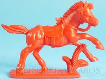 1. Brinquedos antigos - Casablanca e Gulliver - Cavalo de cowboy de plástico vermelho com 4,00 cm de altura Série Mini Forte Apache Década de 1990