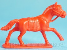 1. Brinquedos antigos - Casablanca e Gulliver - Cavalo índio de plástico vermelho com 4,00 cm de altura Série Mini Forte Apache Década de 1990