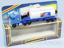 Brinquedos Antigos - Alfema Norte e Rei - Cavalo Mecânico Kenworth com Carreta Tanque Tigre da Esso Força Máxima Década de 1970  