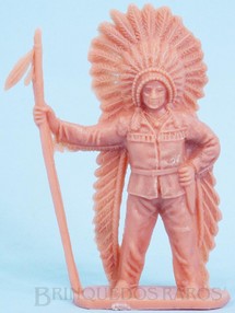 Brinquedos Antigos - BUM - Chefe índio de pé com Lança Semelhante a Figura Gulliver Década de 1990