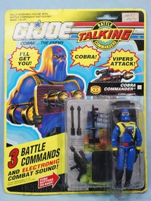 1. Brinquedos antigos - Hasbro - Cobra Commander completo Blister lacrado Série Talking Ano 1991