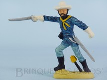 1. Brinquedos antigos - Casablanca e Gulliver - Comandante da Sétima Cavalaria de pé com Sabre Plástico branco Ano 1986 