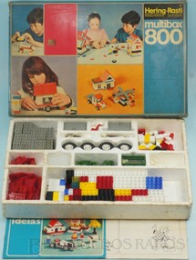 1. Brinquedos antigos - Hering Rasti - Conjunto de montar Multibox 800 com 404 peças Rodas etc Década de 1970