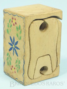 Brinquedos Antigos - Sem identificação - Conjunto de Móveis para Bonecas de 8,00 cm de altura com 8 peças esculpidas em um único bloco de Carvalho com desenho de inspiração Antroposófica Educação Waldorf Rudolf Steiner Antroposofia Década de 1930
