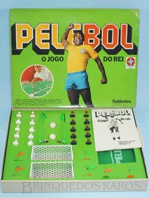 Brinquedos Antigos - Estrela - Conjunto PeleBol O Jogo do Rei fabricado sob licença de Subbuteo Sports Game Ltd. Completo com dois Times Campo Bolas e Traves Ano 1978