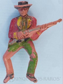 1. Brinquedos antigos - Casablanca e Gulliver - Cowboy montado a cavalo com rifle Gulliver Década de 1970