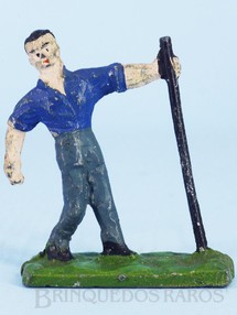 Brinquedos Antigos - Sem identificação - Figura de Trabalhador Ferroviário para trem elétrico com 4,00 cm de altura Década de 1970