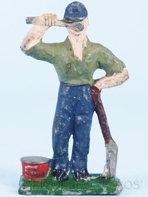Brinquedos Antigos - Sem identificação - Figura de Trabalhador Ferroviário para trem elétrico com 5,00 cm de altura Década de 1970