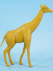 Brinquedos Antigos - Casablanca e Gulliver - Girafa de plástico beje com cabeça para a frente Série Zoológico Década de 1970